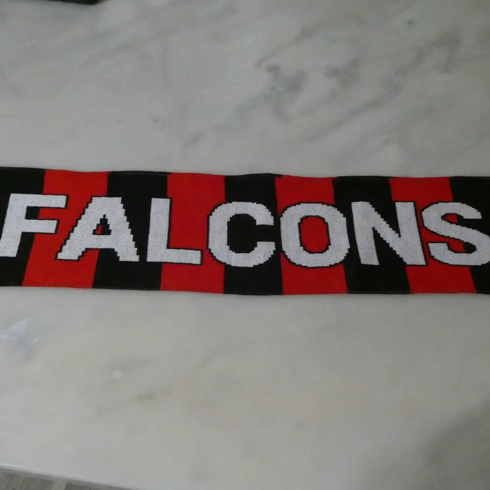 Huffman Lady Falcons Scarf Womens Red‎ Black Striped Knit Soccer